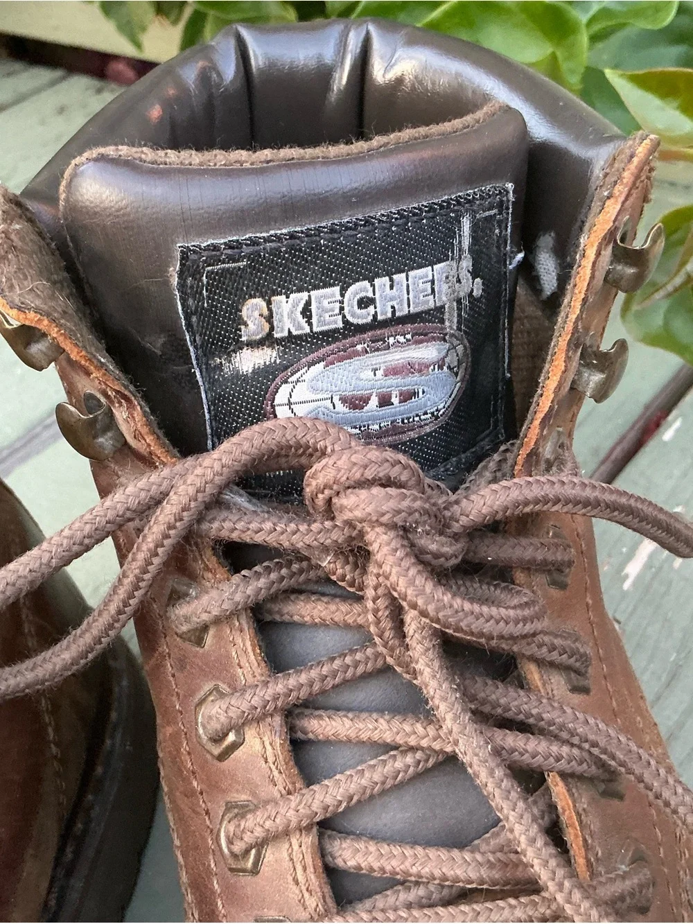 Skechers Waterproof Relaxed Fit Memory Foam Brown Men's Work Boots Leather Ankle
